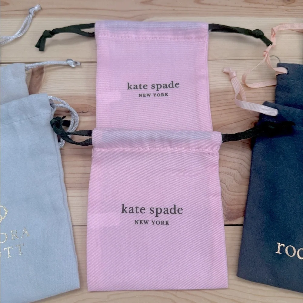 Kate Spade, Kendra Scott, and Rocksbox Jewelry Storage Pouches Set of 8